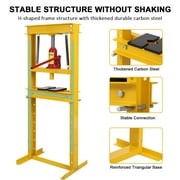 TROPOW 12 Ton Hydraulic Press – H-Frame Shop Press with Adjustable Height, Plates \u0026 Safety Features for Gears, Bearings, and Automotive Repairs